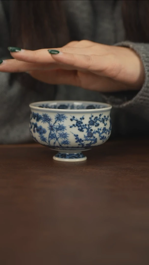 【闪购商品】丰雅赏玩松竹梅高足杯