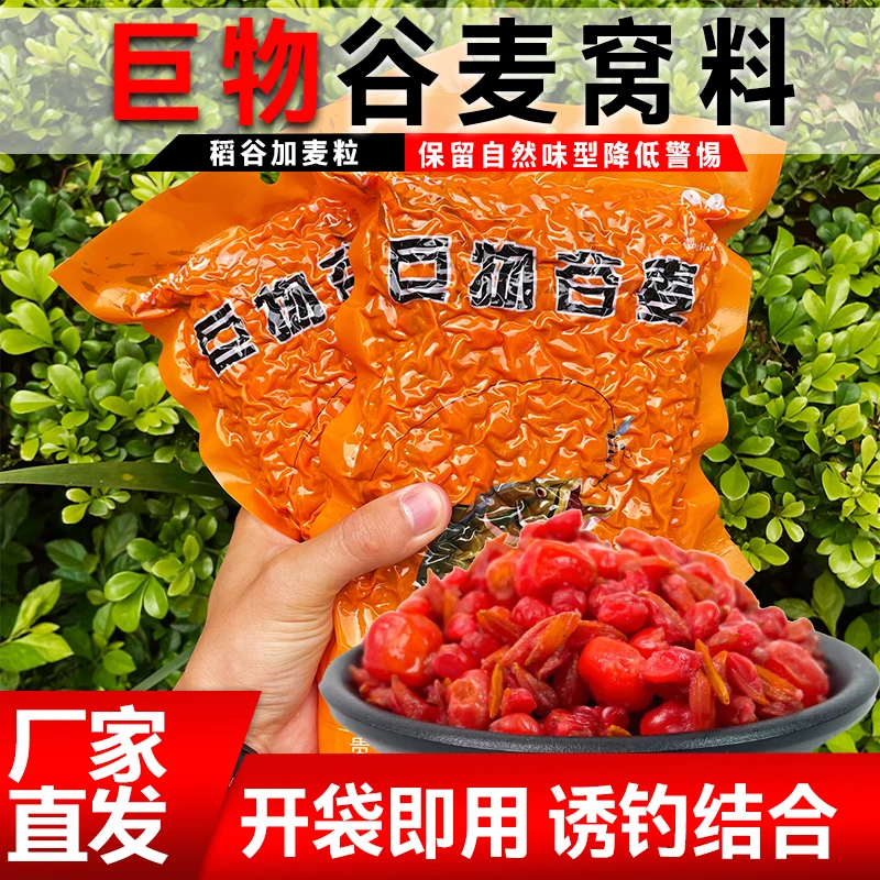 巨物谷麦垂钓鲫鲤鱼饵颗粒江河饵料谷麦打窝料高效钓鱼窝料