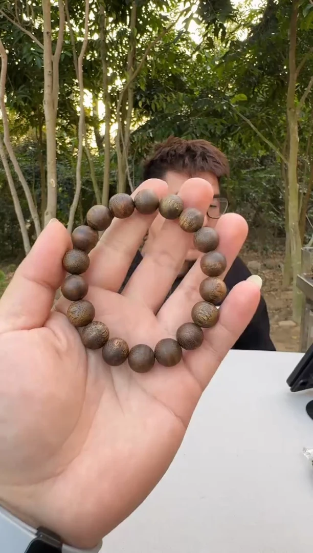 【闪购商品】沉香沉香碎屑乌身圆叶1.2圆珠单圈 多样性发一