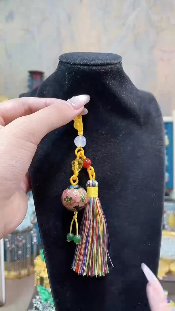 非遗手工景泰蓝2.0压襟绿彩