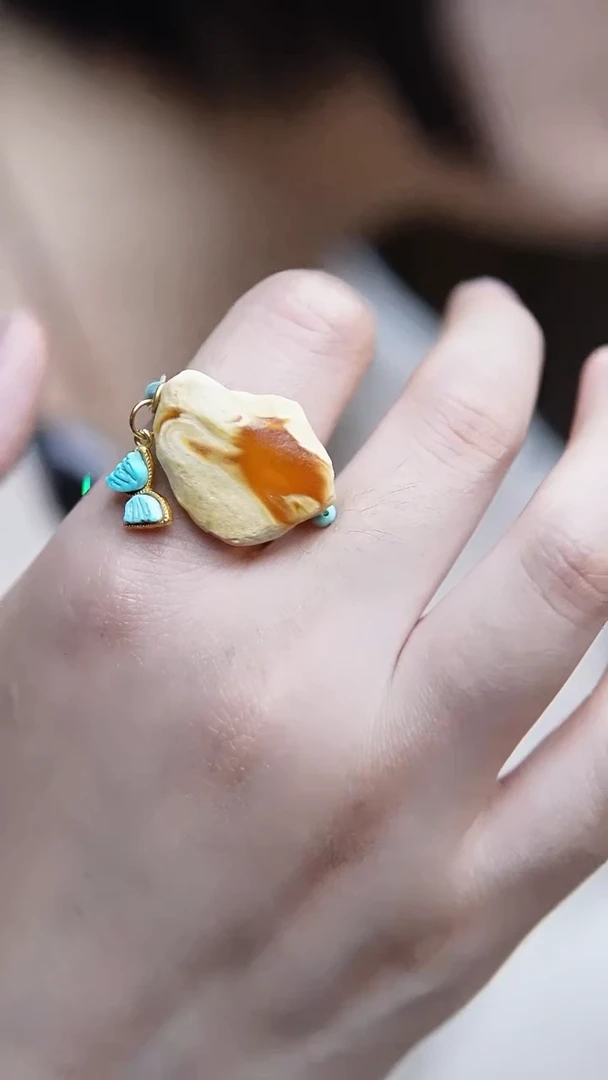 未镶嵌琥珀戒指蜜蜡戒指