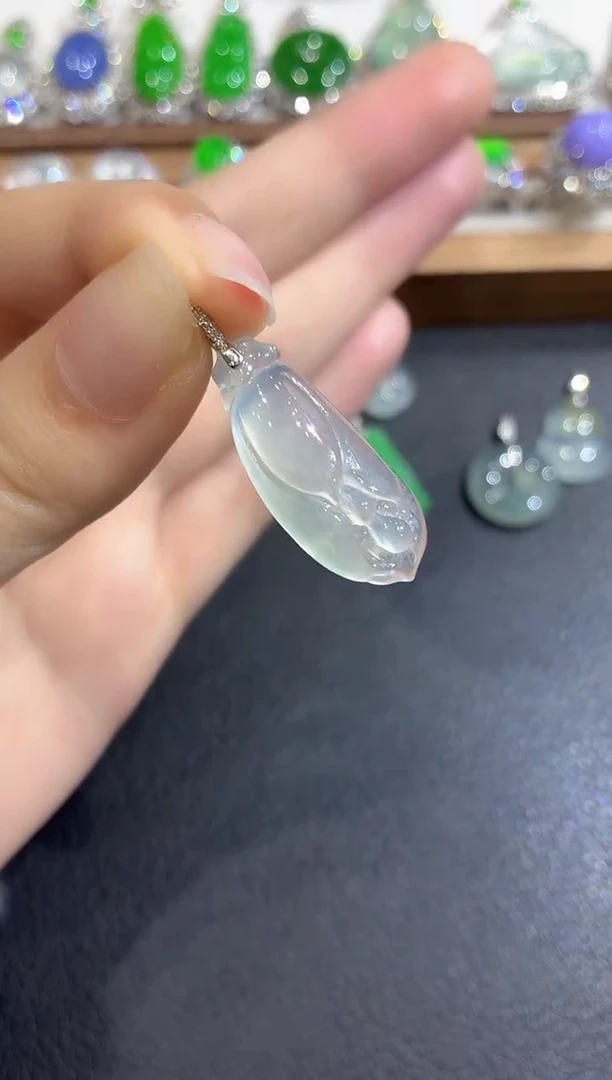 吊坠(不含链)18K金镶嵌翡翠25-吊坠