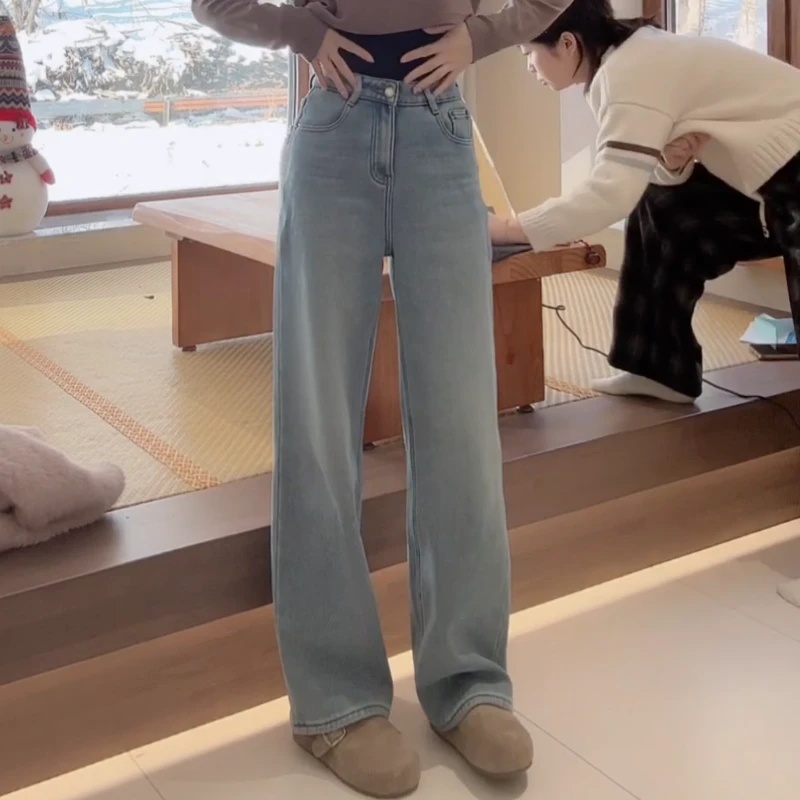 冬季百搭新款显瘦加绒加厚气质牛仔裤LK2508439