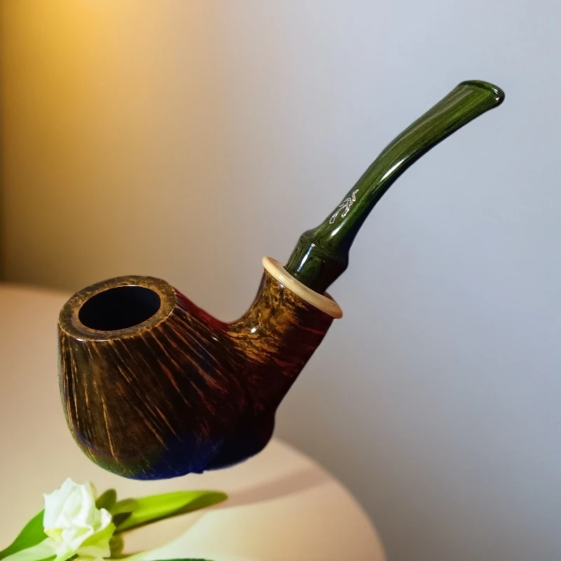 老李头乡村款光面河豚石楠木烟斗