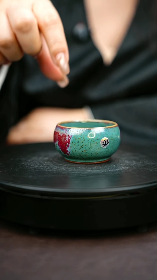 922#原矿钧瓷炉钧釉禅定杯