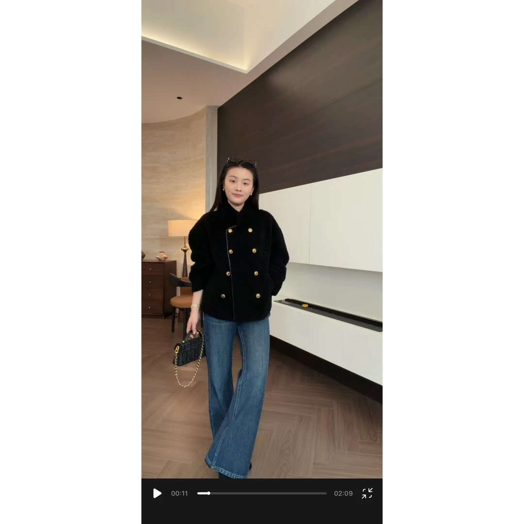 SANMI/叁米   【万向弹漫画腿】厚绒高腰喇叭裤 K1337