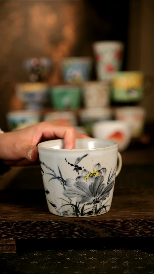 瓷釉下彩手绘杯 280cc