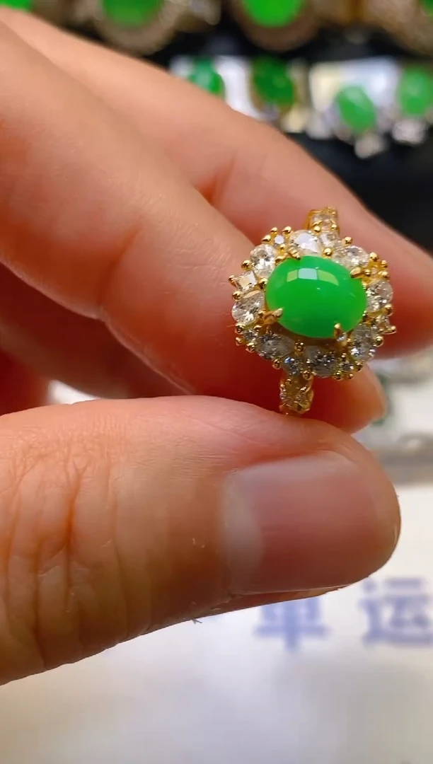 【闪购商品】翡翠耳饰银S925镶嵌天然A货翡翠1