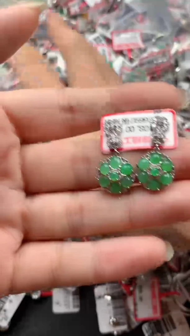 银S925镶嵌戒指翡翠天然A货缅甸翡翠