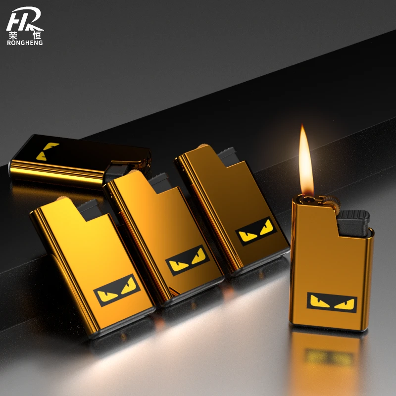 新款可充气直冲防风金属砂轮明火创意打火机适合家用送礼高档耐用