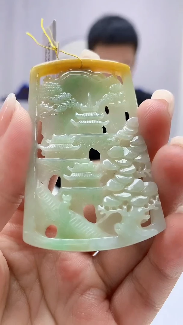 定制翡翠未镶嵌5158ms-毛货41山水