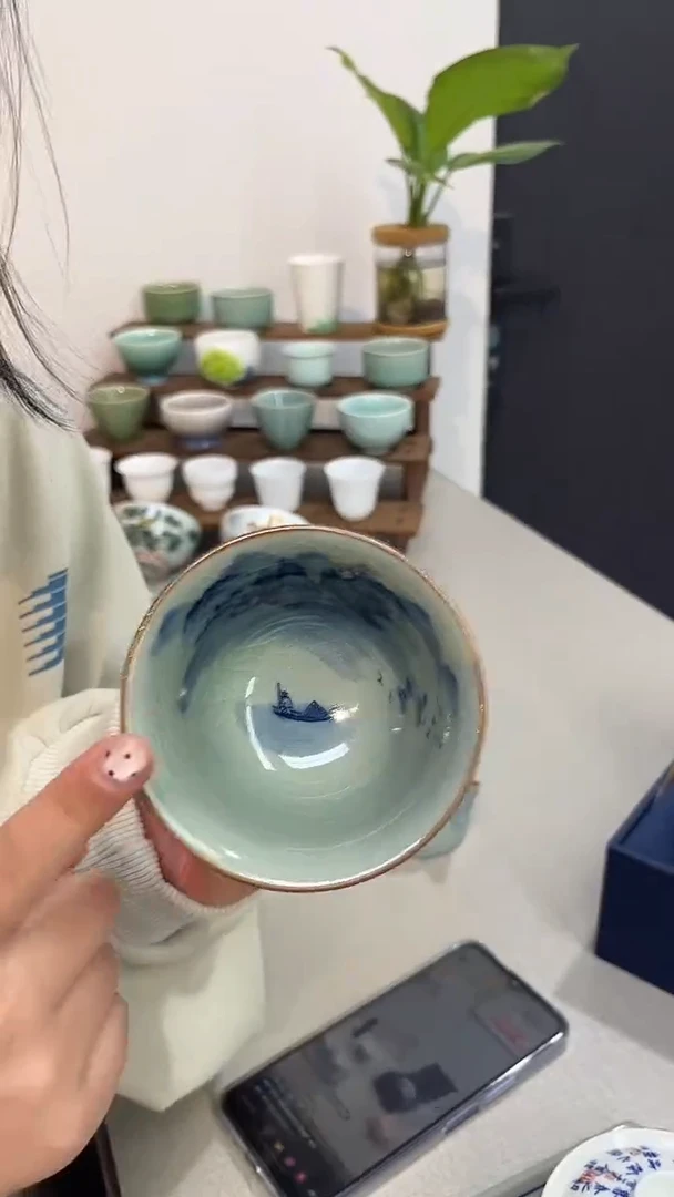 景德镇高温瓷山水老陶泥大压手