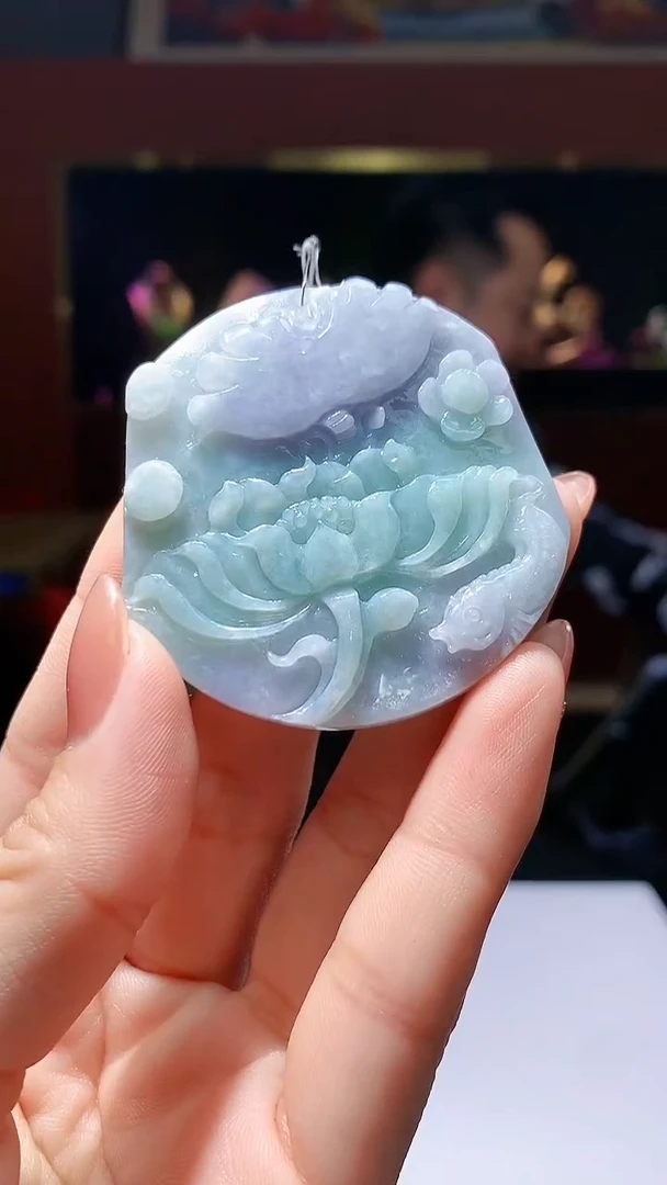 【闪购商品】定制翡翠未镶嵌1034hm-毛货挂件18