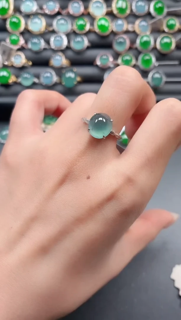 银S925镶嵌戒指翡翠11111