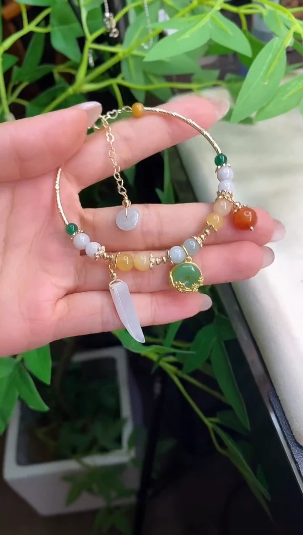 翡翠合金颈饰手环