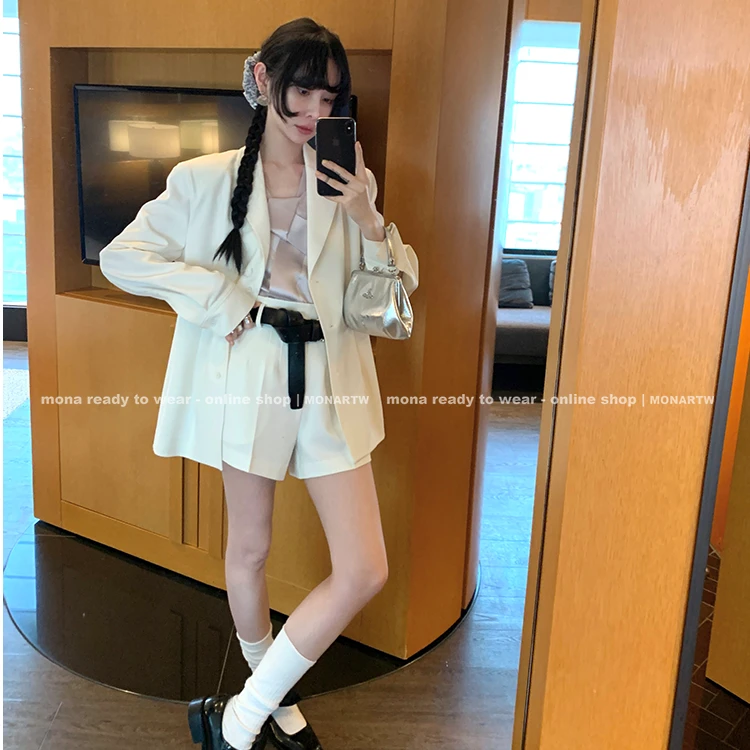 【MONA折扣款】MONA 西装外套 中高腰短裤女腰带 O123A10879