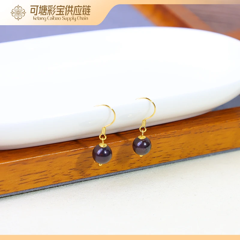 南非舒俱来 舒俱来银镶圆珠耳钩 KTCB-4374