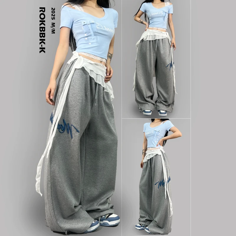 ROKBBK-K/布韩街舞潮牌夏季运动裤女显瘦宽松休闲嘻哈爵士舞长裤