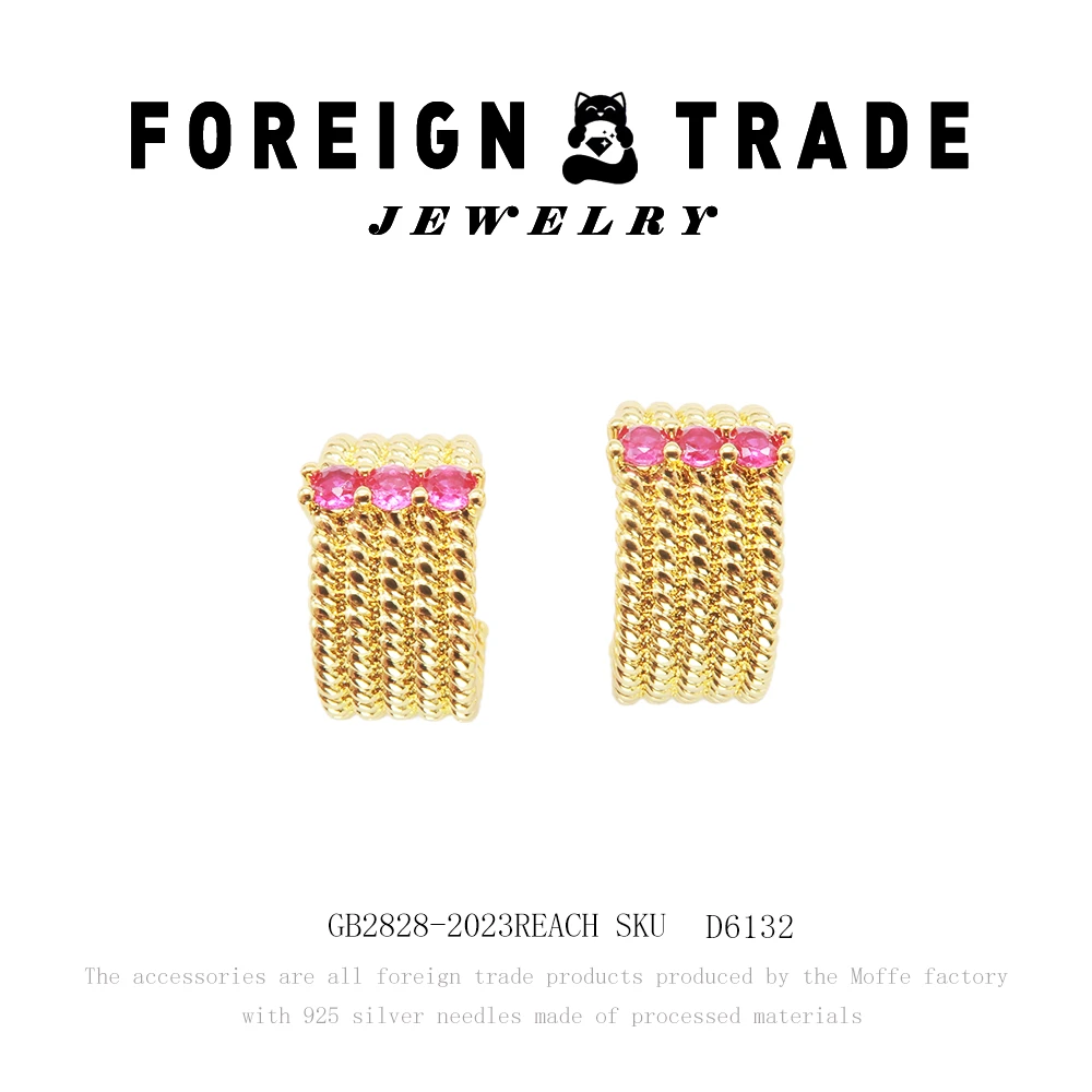 TLIT 铜合金大理石耳饰 X设计师款耳钉D6132