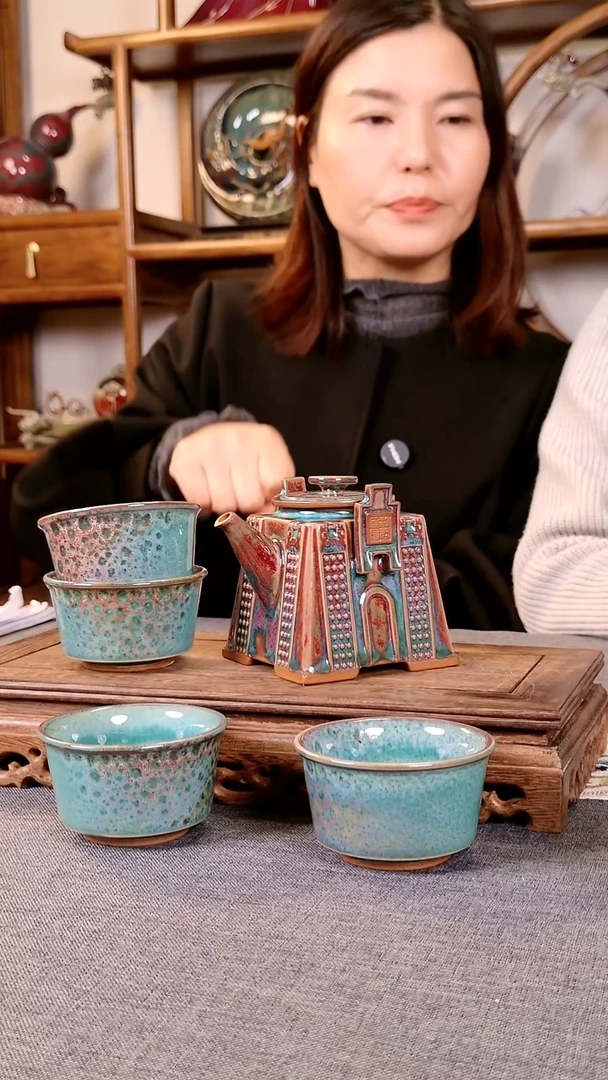 义***气许君以昌一壶六杯 土魂钧瓷