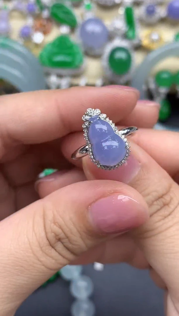 翡翠戒指18K金镶嵌505-春日珠宝