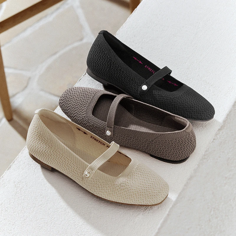 Skechers斯凯奇微高跟玛丽珍鞋女2025年新款轻便舒适透气浅口单鞋