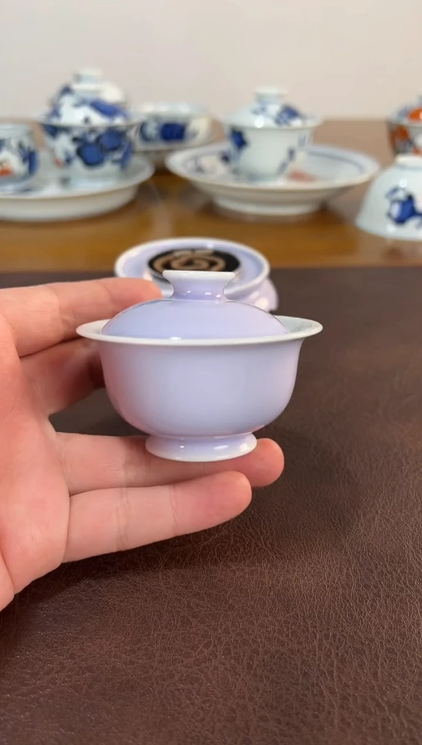 景德镇高温单色釉宝宝盖碗