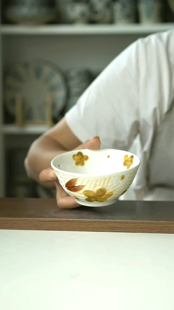 微瑕有田烧手作野绘集酸奶碗11.5cm@4-2@