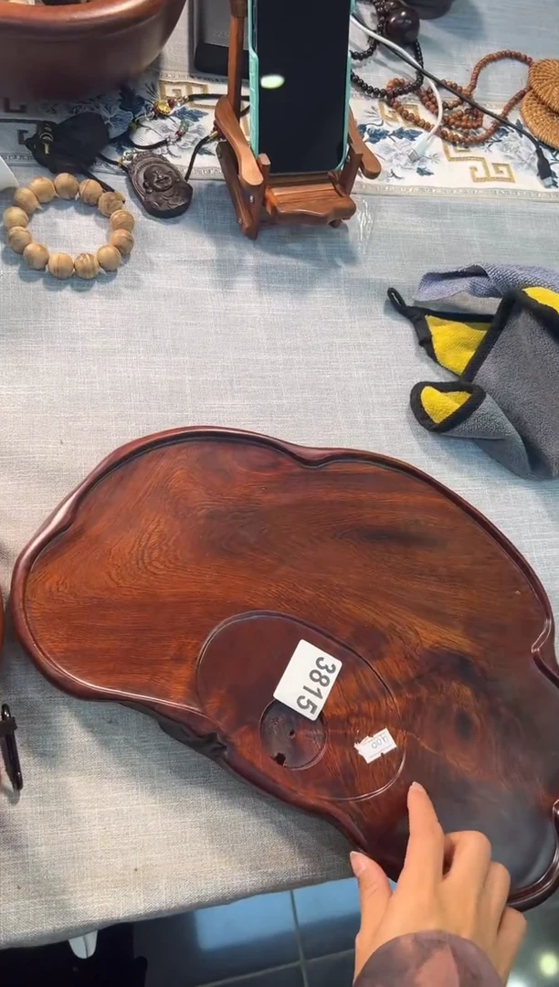 【闪购商品】大果紫檀（缅甸花梨）茶盘3815