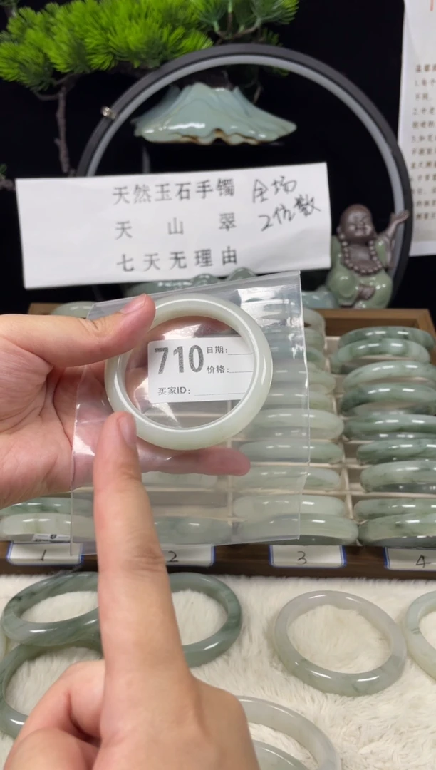 未镶嵌手镯石英质玉（天山翠）710