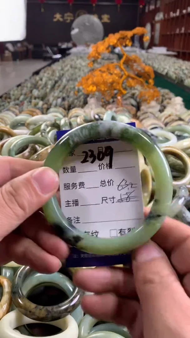 未镶嵌蛇纹石玉手镯2309