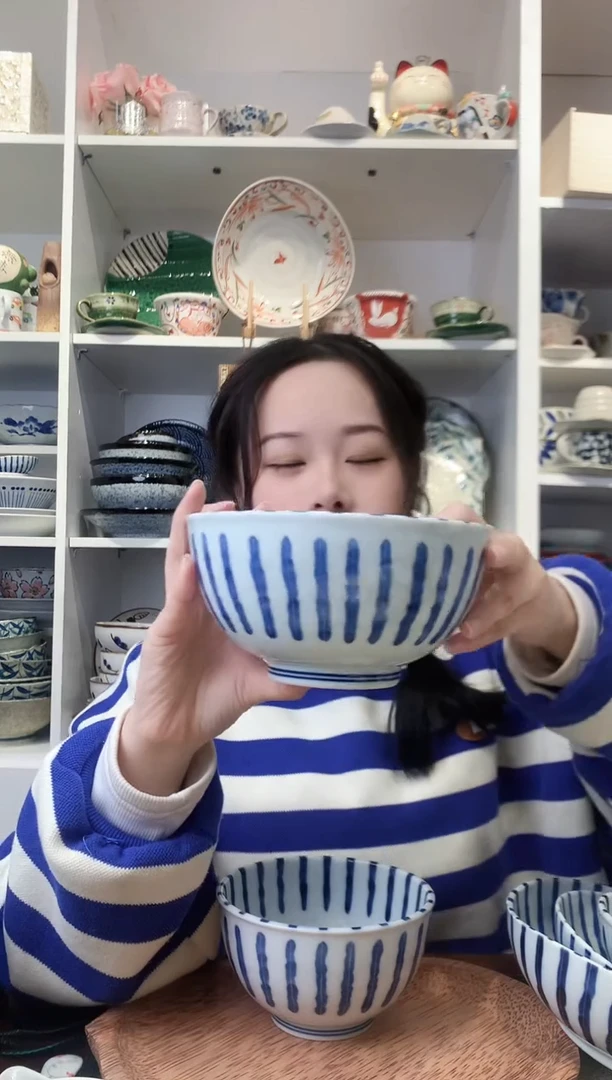 陶瓷浓十草16cm面碗