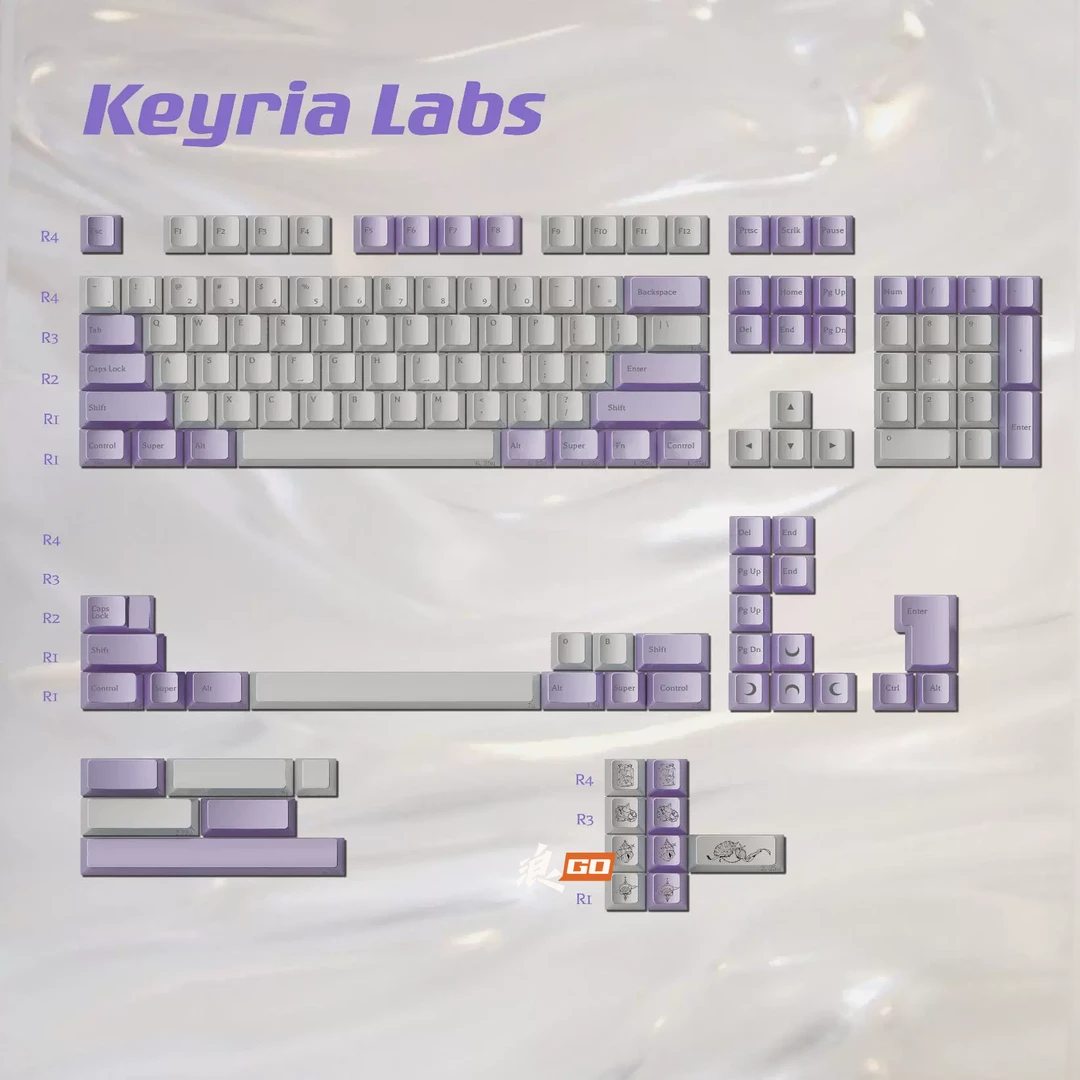 【Keyria Labs 键帽】紫色珍珠泪有刻 暮蝶 磁轴机械键盘改装通用