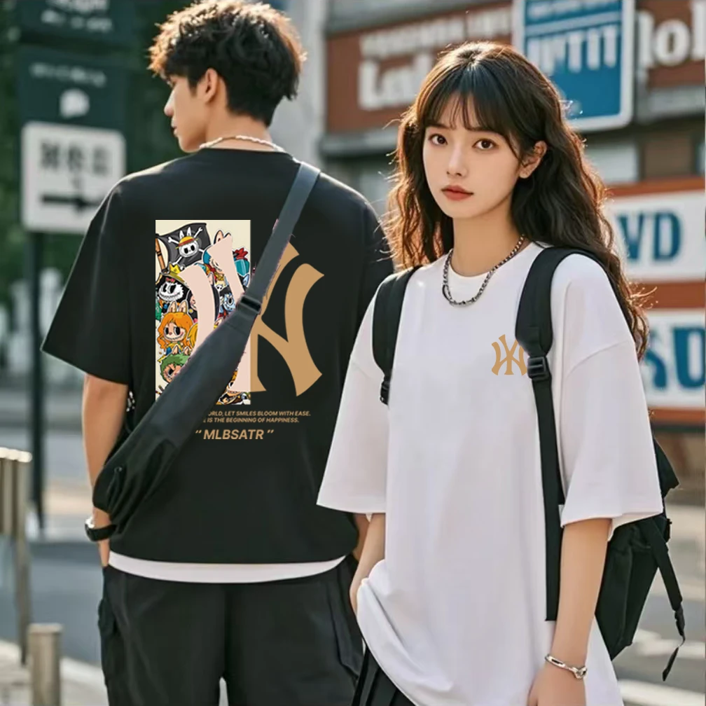 【品牌正品】夏季时尚百搭圆领T恤上衣男女同款情侣休闲短袖-231