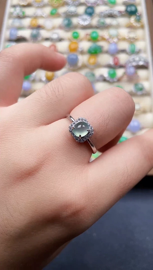 银S925镶嵌戒指翡翠35