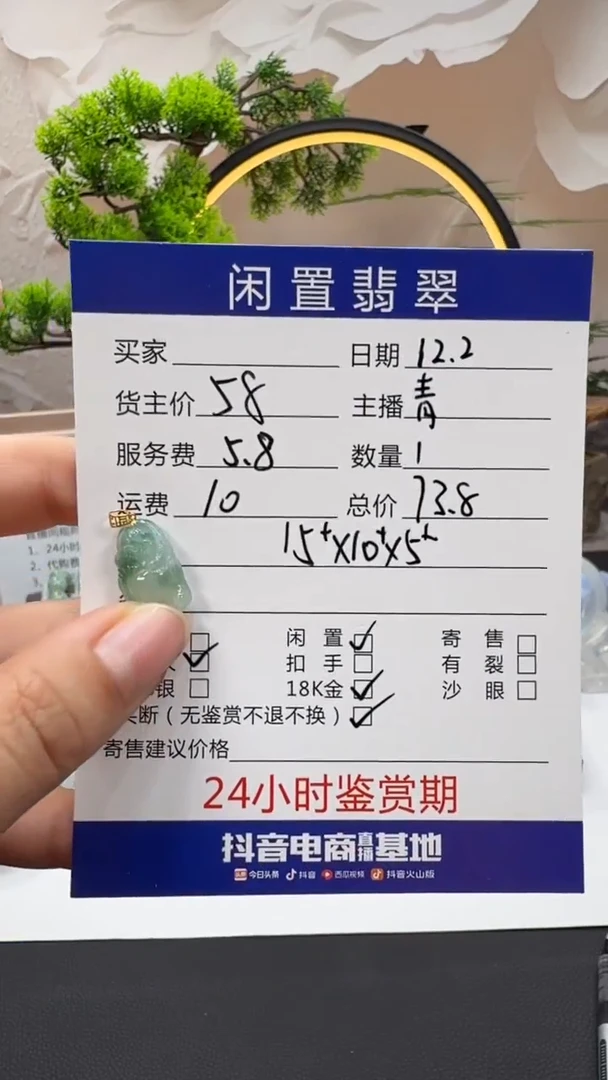 颈饰18K金镶嵌翡翠?****师挂件