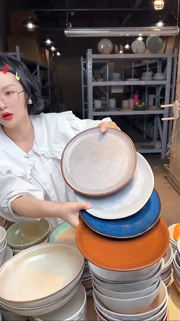 瓷423外贸尾货高温釉下彩陶瓷餐具默认微瑕