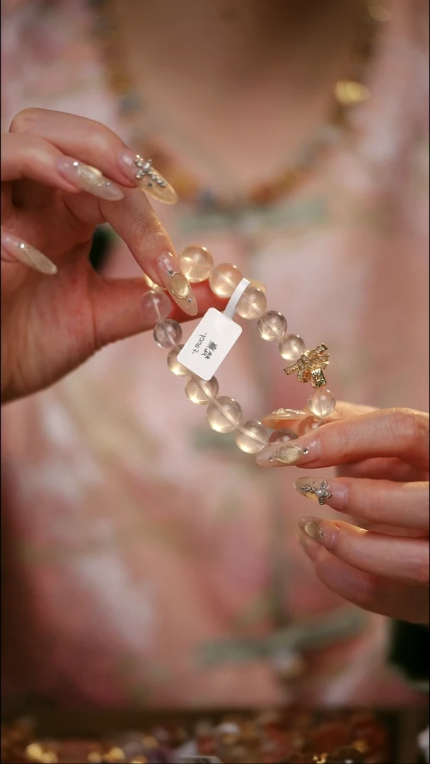 合金手串水晶粉水晶