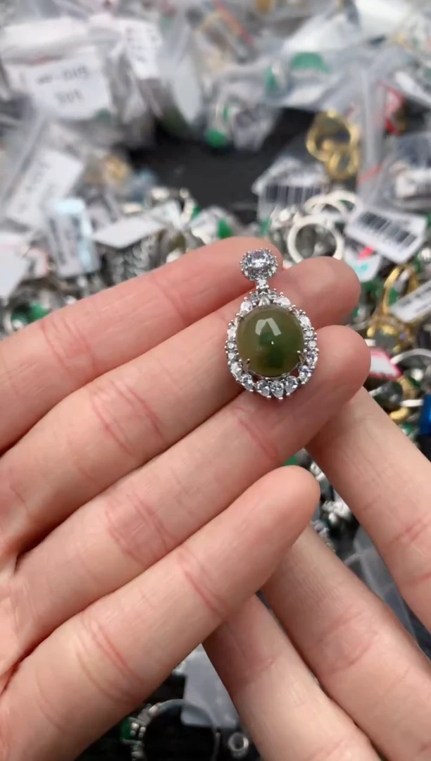 银S925镶嵌戒指翡翠2                              5