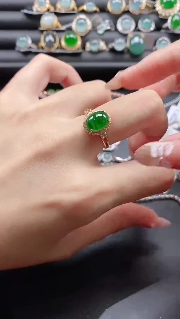 【闪购商品】翡翠戒指银S925镶嵌1111-