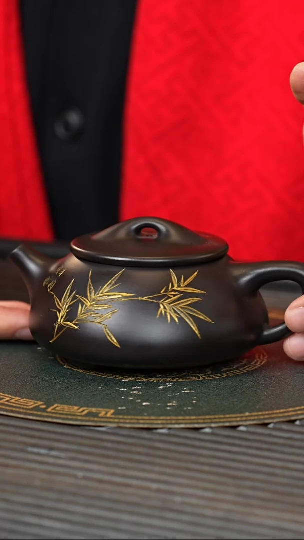【闪购商品】紫砂茶壶WXJ 墨朱泥 石瓢 300cc