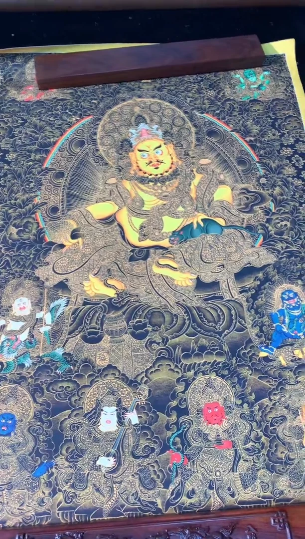 卷轴画16171黑金黄财神