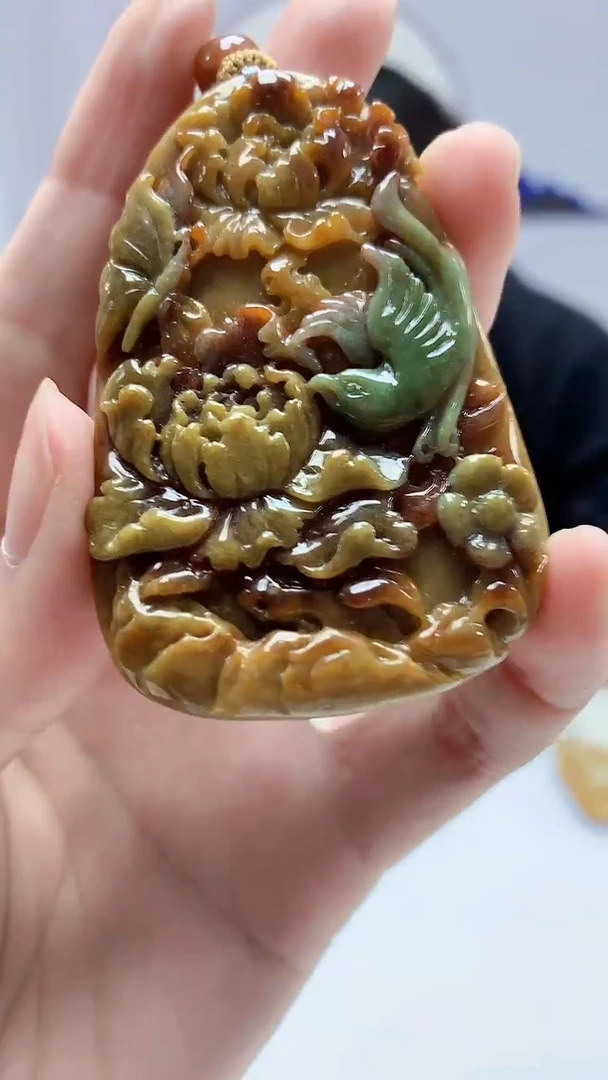【闪购商品】定制翡翠未镶嵌5060zm-毛货赠珠链喜上眉梢191