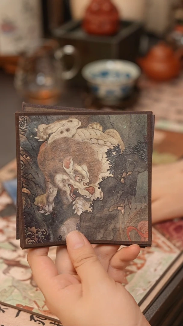 茶具金毛吼一人饮四方杯垫12x12