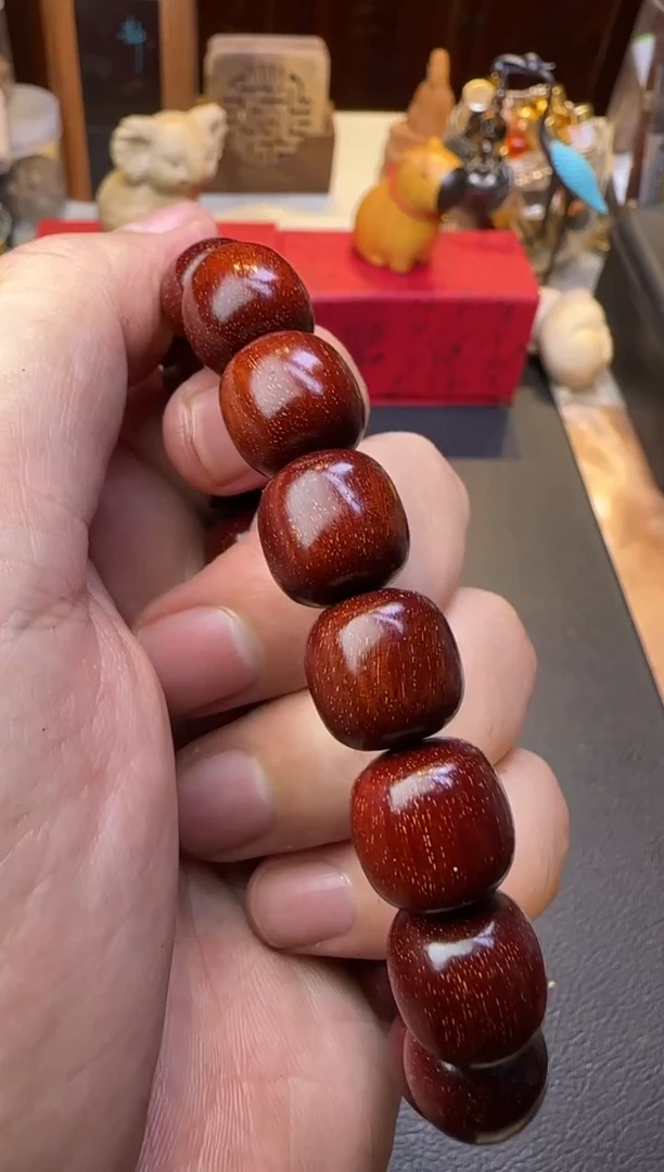 【闪购商品】卢氏黑黄檀（大叶紫檀）手串/手链印尼紫檀爆星老型单圈