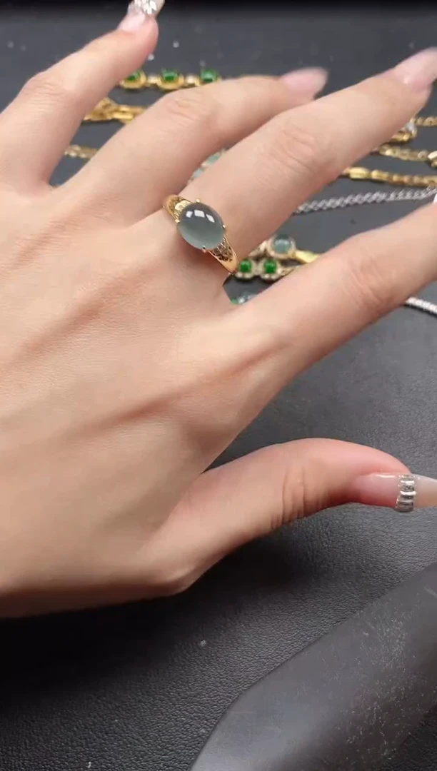 银S925镶嵌戒指翡翠51511