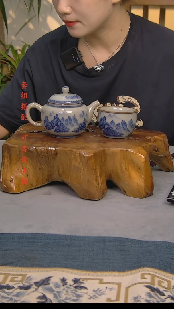 简装家用款2件套 老陶泥开片纹陶瓷茶具