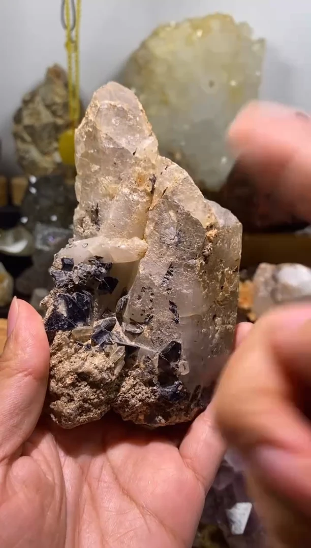 水晶珠宝半成品未镶嵌10号 771克骸骨水晶共生碧溪