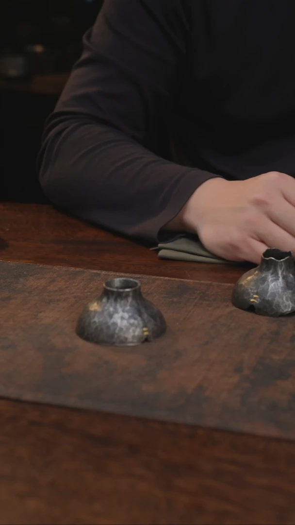 纯锡全手平口补丁投茶器