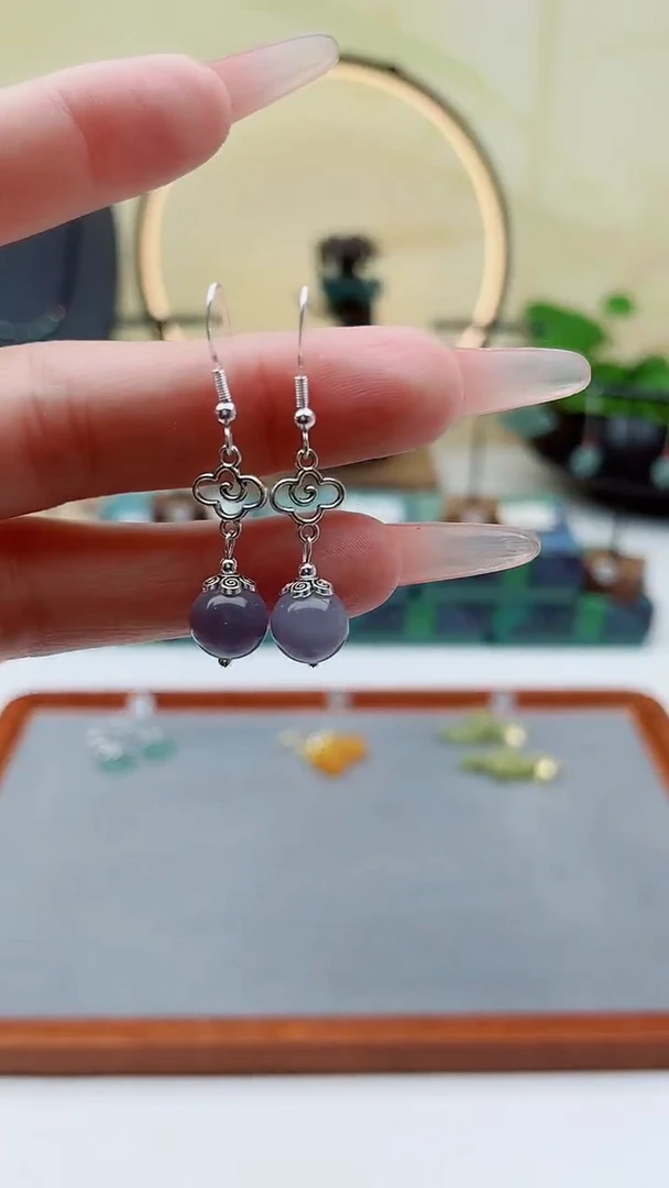 未镶嵌石英质玉耳饰391